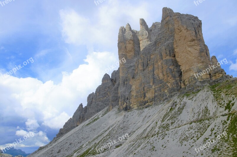 Tre Cime Di Lavaredo The Alps Italy Mountains The Dolomites