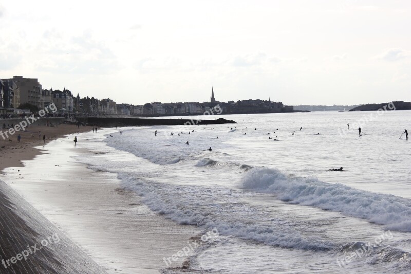 Saint Malo Sea Beach Dam Holiday