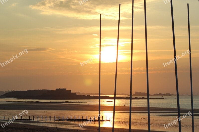 Saint Malo St Malo Brittany Sunset Sun