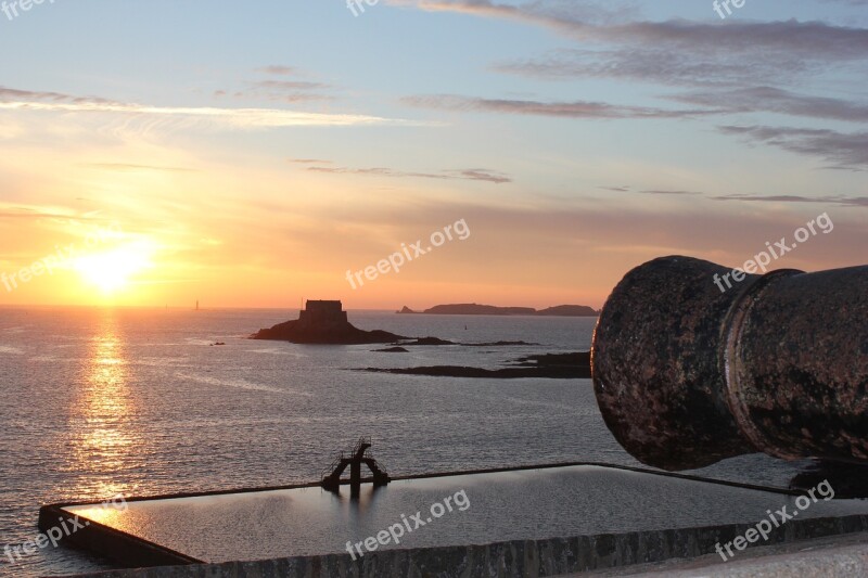 Saint Malo St Malo Brittany Sunset Sun