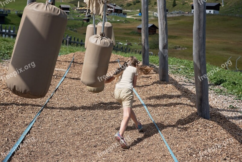 Child Girl Parcour Games Play