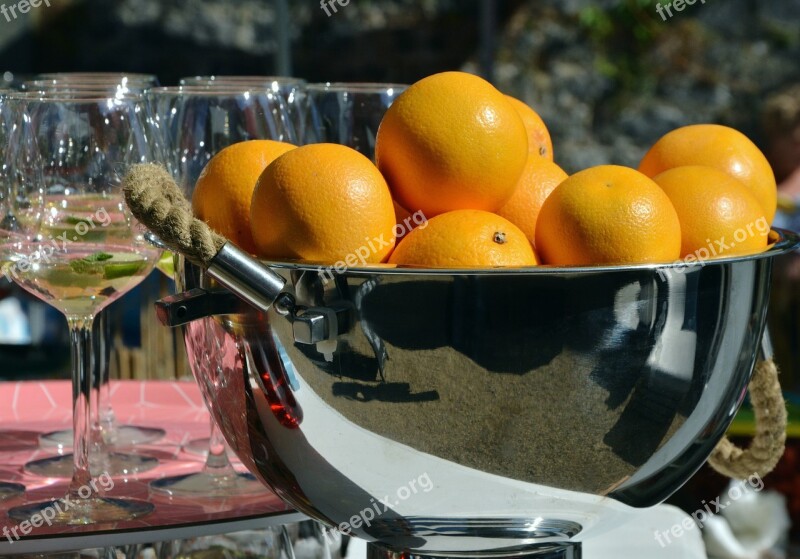 Oranges Orange Juice Glasses Citrus Fruit Fruit