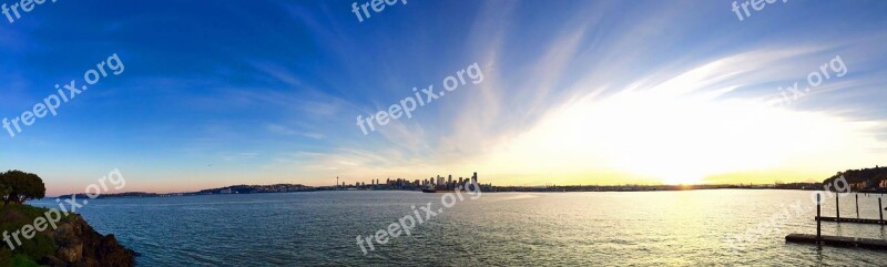 Seattle Skyline Beach Panorama City