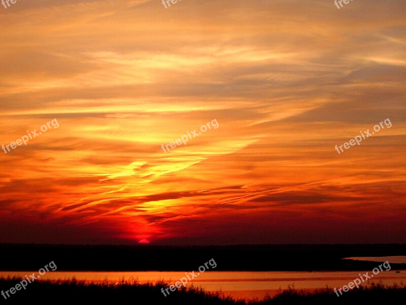 Sunset Menorca Abendstimmung Atmospheric Clouds