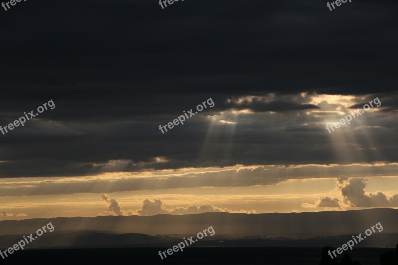 Dramatic Sky Sunset Lake Geneva Switzerland Free Photos