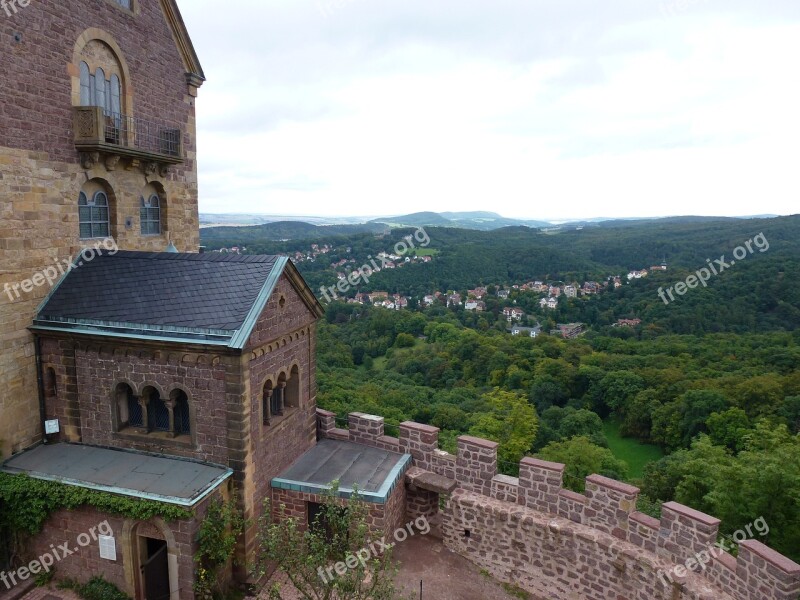 Outlook Landscape Thuringia Germany Wartburg Castle Thuringian Forest