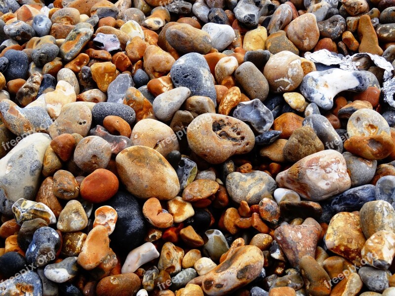 Stones Bank Beach Pebbles Sea