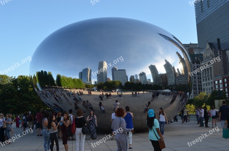 Chicago Bean Mirror Artwork Free Photos