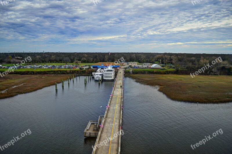 Dock Water Landscape Ferry Sky