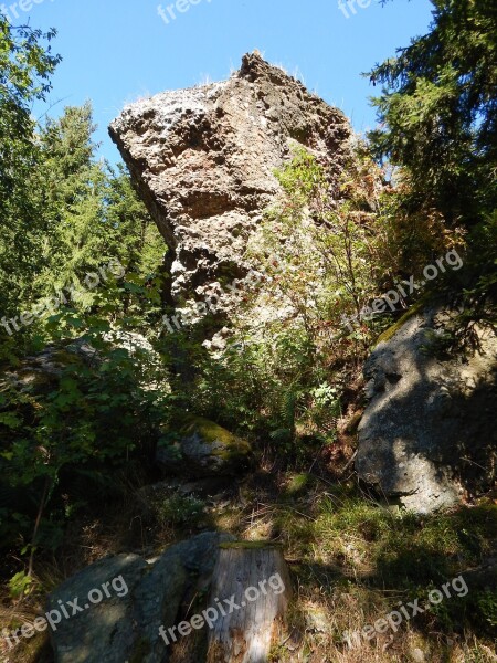 Rock Stone Forest Mountains Nature