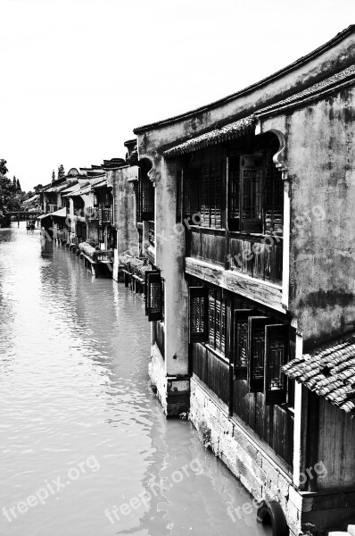 Wuzhen Black And White Building Ancient Architecture China Wind