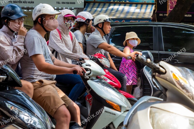 Scooter Helmet Safety Girl Pollution