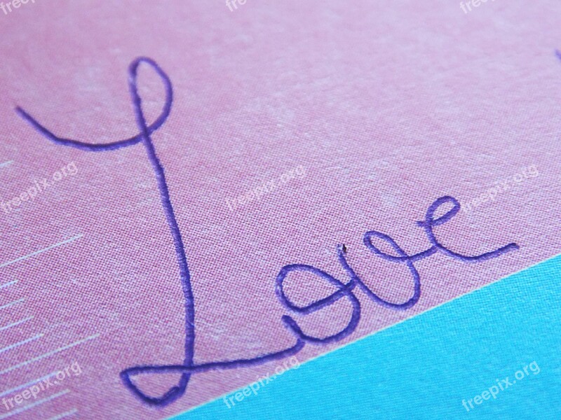 Love Word Pink Blue Color