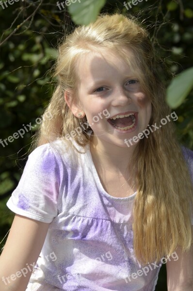 Blond Girl Lighting Face Close Up