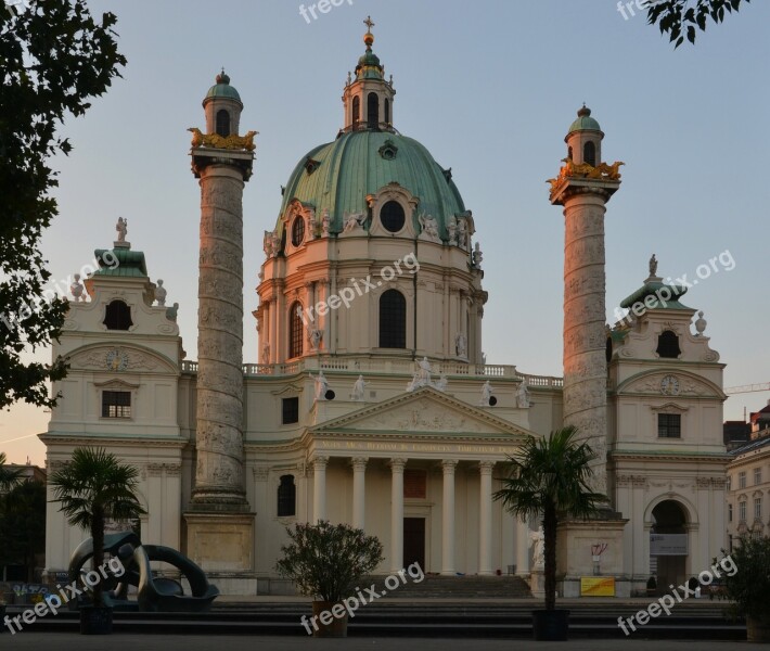 Vienna St Charles's Church Baroque Charles Square Austria