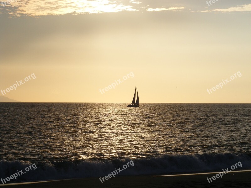 Boat Sunset Water Travel Vacation