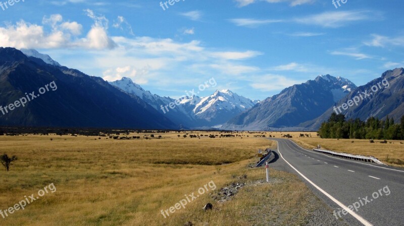 Mount Cook Mountains Southern Glacier Peaceful