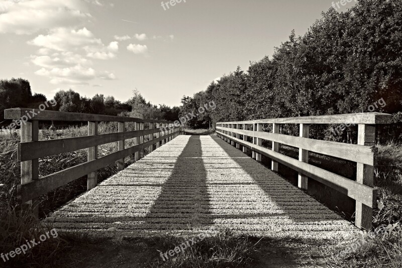 Bridge Structure Crossing Wooden Bridge Landscape