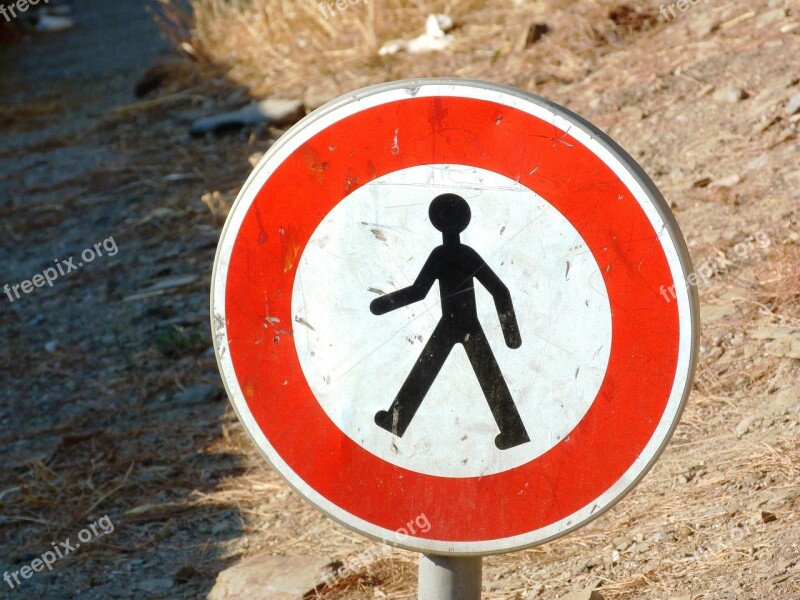 Shield Ban Prohibitory French Pedestrian