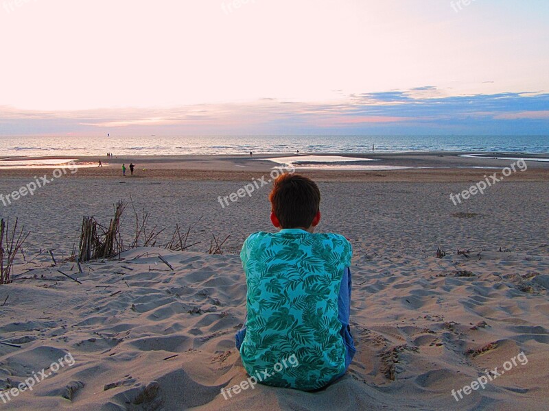 Boy Teen Watch Sea Waves