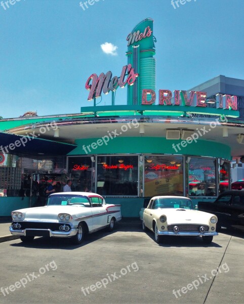 Drive In Restaurant Oldtimer Old Time Nostalgic