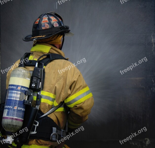 Firefighter Fireman Fire First Responder Hose