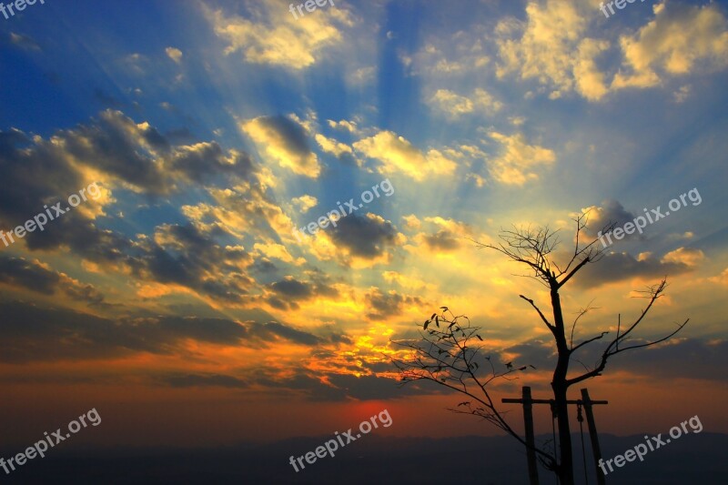 Sunset Sky Background Sunrise Nature