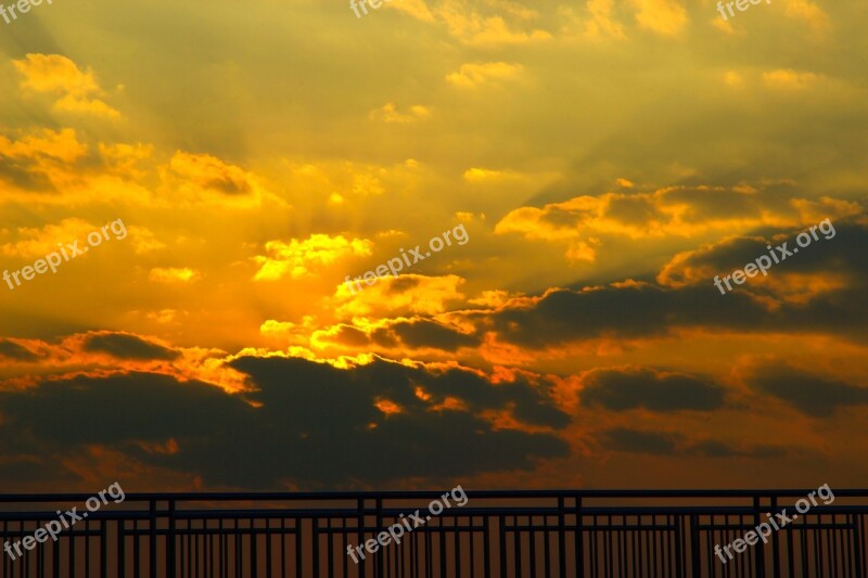 Sunset Sky Background Sunrise Nature