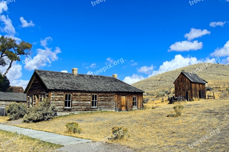 Bannack House And Shed Montana Usa Bannack Ghost Town