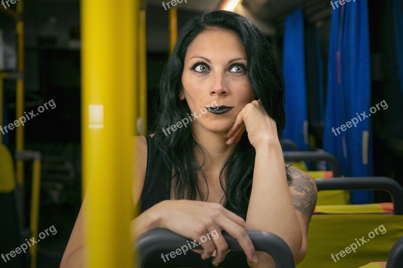 Portrait Women Model Person Bus