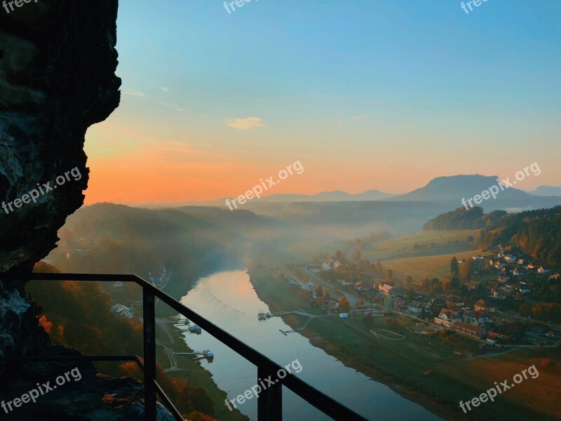 Saxon Switzerland Landscape Nature Forest Elbe Sandstone Mountains