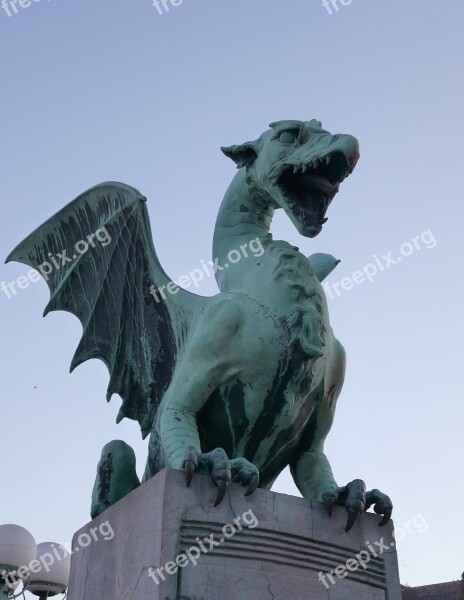 Slovenia Ljubljana Dragon Bridge Symbol