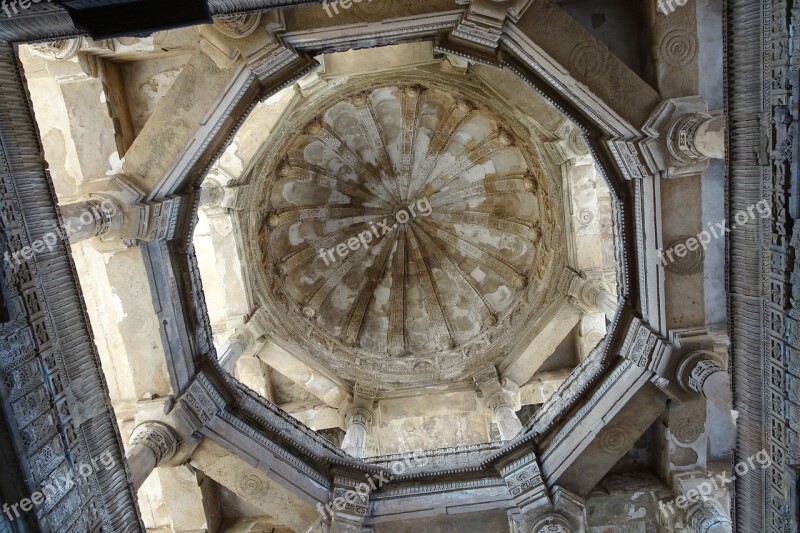 Jama Masjid Dome Carvings Sculpture Champaner-pavagadh