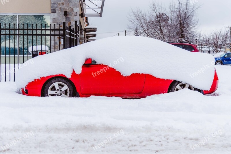 Snow Street Car Covered Deep