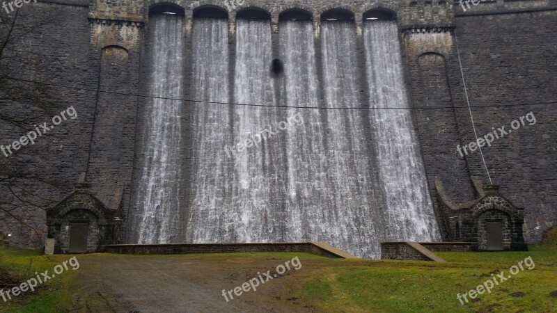 Dam Overflow Barrier Wall Germany Oestertalsprre