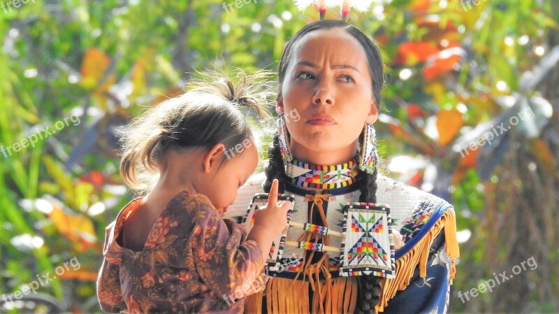 Native Florida Indian Woman Woman Child Native American