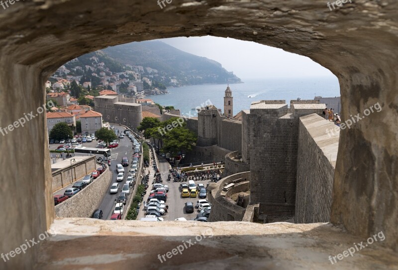 Dubrovnik Croatia Wall Opening Lookout Free Photos