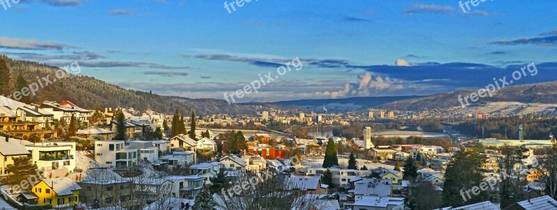 Landscape Limmattal Morning Sun Winter Killwangen