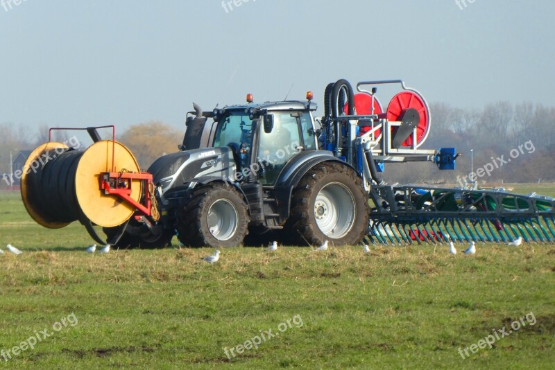 Tractor Manure Spreading Injecting Ground Agricultural Machinery Grassland