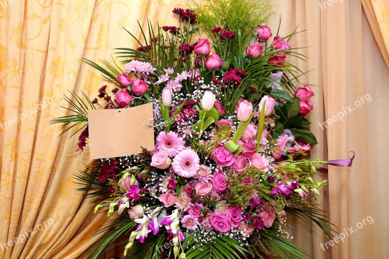 Flower Arrangement With Card Bunch Of Flowers Flower Arrangement Multi Colored Store