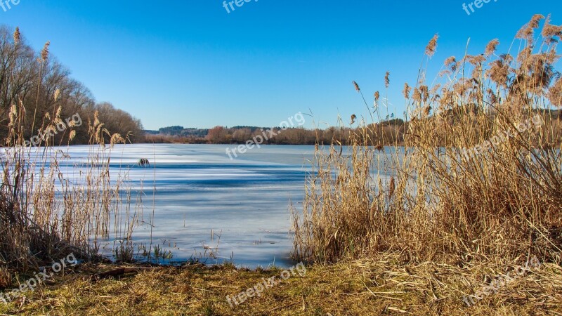 Frozen Lake Winter Cold Ice Frost