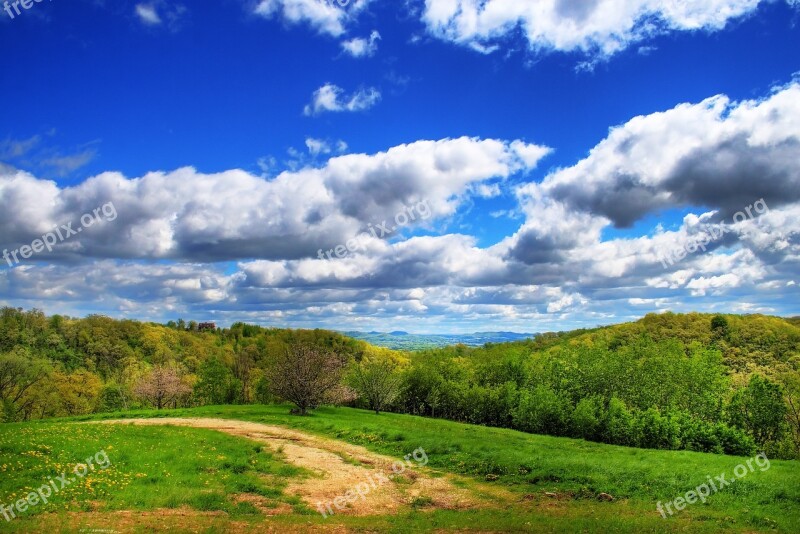 Clouds Bluff Landscape Sky Nature