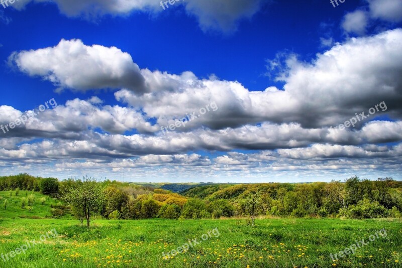 Clouds Bluff Landscape Sky Nature