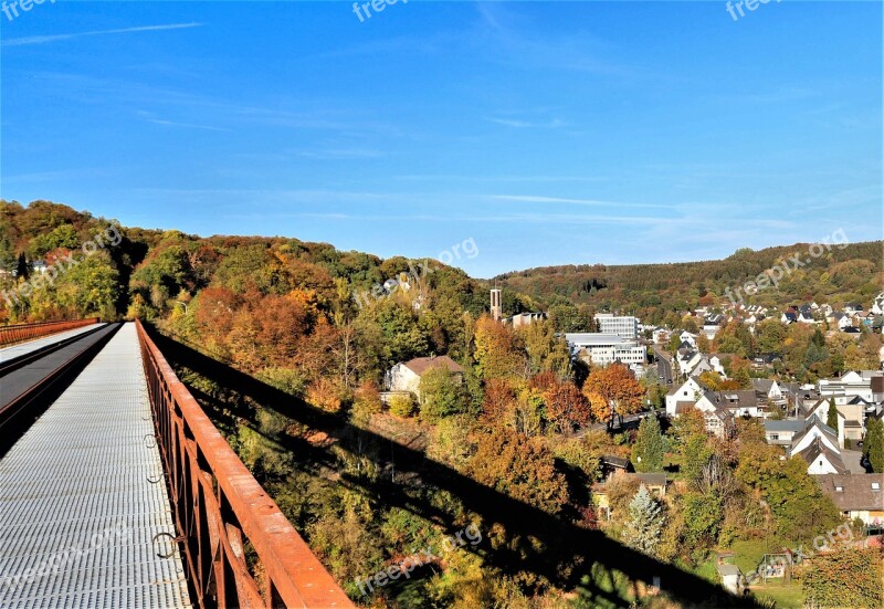 At The Top Of The Railway Bridge Westerburg Railing Town Centre Church