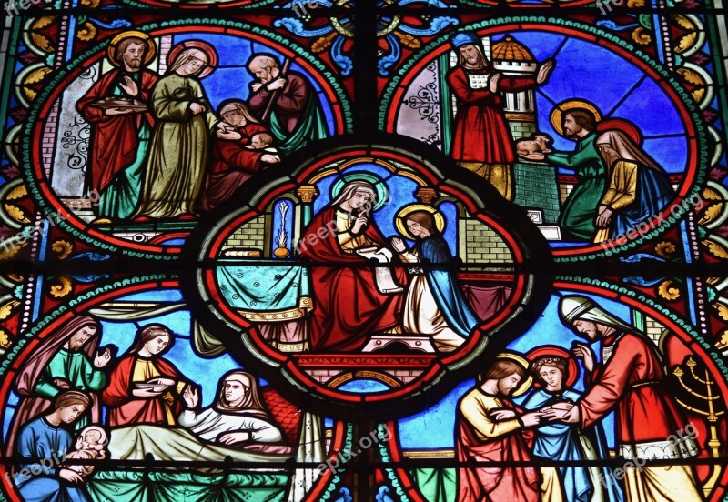 Stained Glass Stained Glass Windows Church Of Saint Denis Amboise Bright Colors Churches