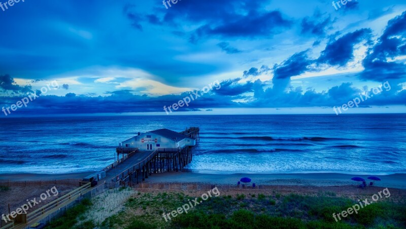 Kitty Hawk North Carolina Pier Sea Ocean