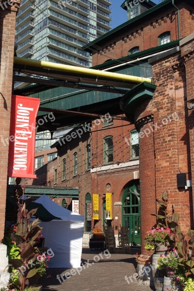 Toronto Distillery District Bricks Colors Street