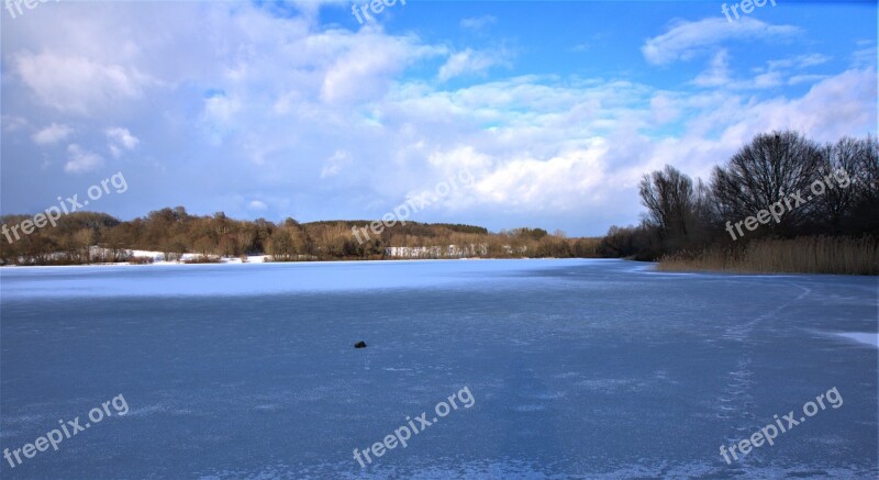 Wiesensee Frozen Ice Cold Winter Lake