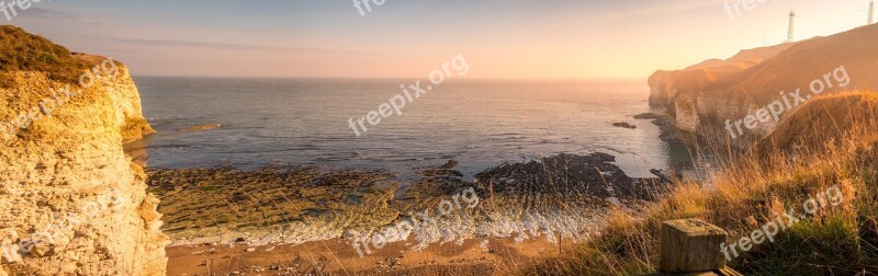 Flamborough Head Yorkshire England Panorama Sunrise