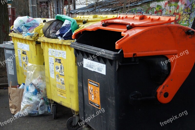 Containers Sorted Waste Liquidation Recycling